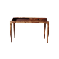 antikvarinio dizaino darbo stalas, medžio spalvos, medinėm kojom 