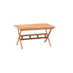 Stačiakampio formos 135 cm lauko stalas, išskleidžiamas, natūralaus tikmedžio