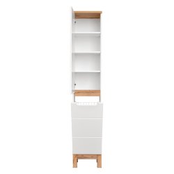 Minimalistinė vonios spintelė, medinė, blizgi