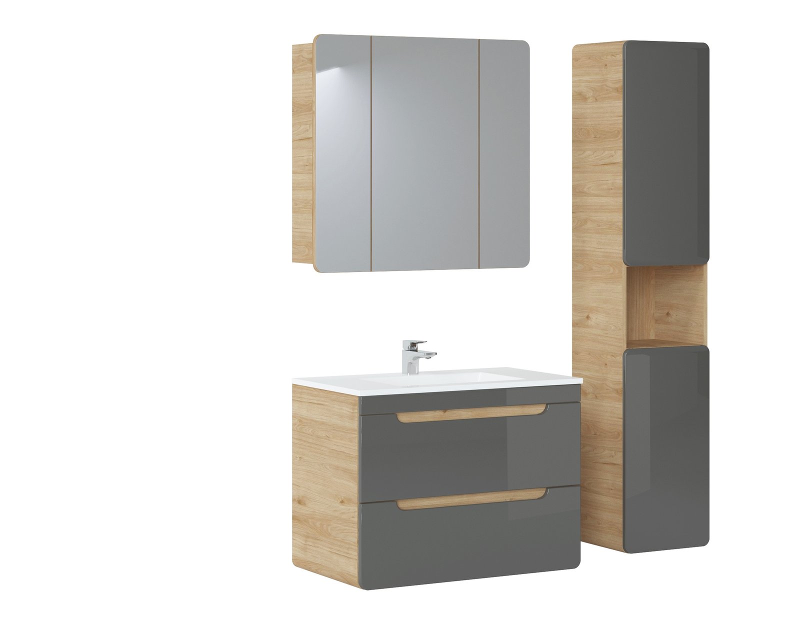 Pakabinamas veidrodis-spintelė 843 ARRAS GREY