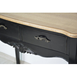 senovinio dizaino kosmetinis stalas, medinis, juodas