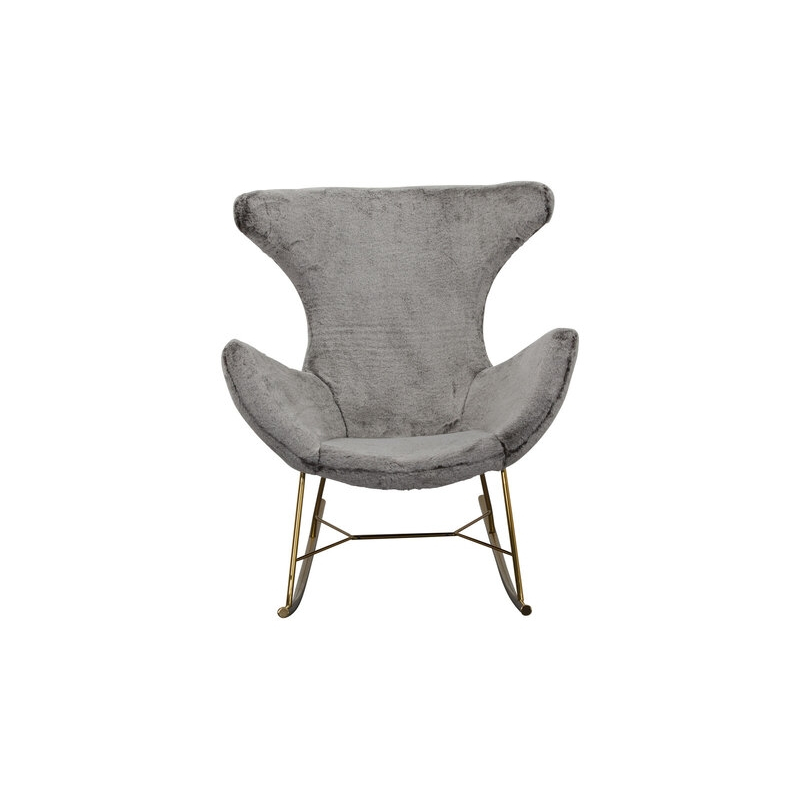 pilkos spalvos supamas krėslas, minkštas, minimalistinis