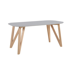 Baltas stalas, ovalus, skandinaviško stiliaus