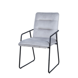 Minimalistinio dizaino kėdė, su porankiais, juodomis metalinėmis 