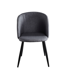 Kėdė juodomis metalinėmis kojelėmis, pilkos spalvos, skandinaviško stiliaus