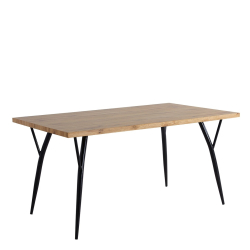 modernaus dizaino stalas, stačiakampio formos, ąžuolo imitacijos valgomojo stalas 