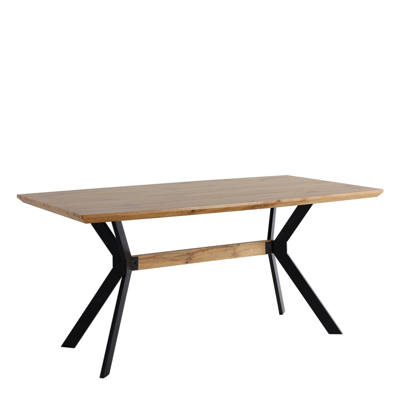 modernaus dizaino stalas, stačiakampio formos, ąžuolo imitacijos valgomojo stalas 