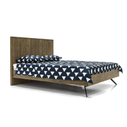lova retro dizaino, medinė, sendinto stiliaus
