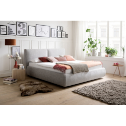Modernaus dizaino lova, skandinaviško dizaino, Minkšta audiniu aptraukta 
