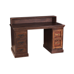 ALMIRAH stilius, medinis darbo stalas, rudas