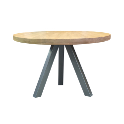 medinis stalas, mango medienos, metalinėmis kojomis
