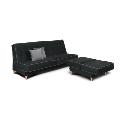 Sofa DOZ, juoda/pilka, 198x93x85 cm