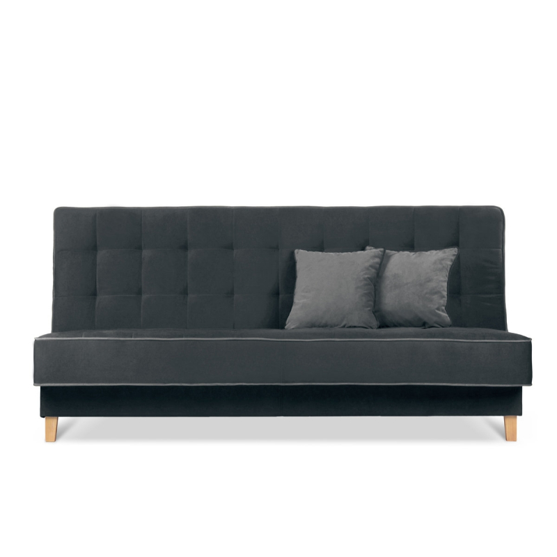Sofa DOZ, juoda/pilka, 198x93x85 cm