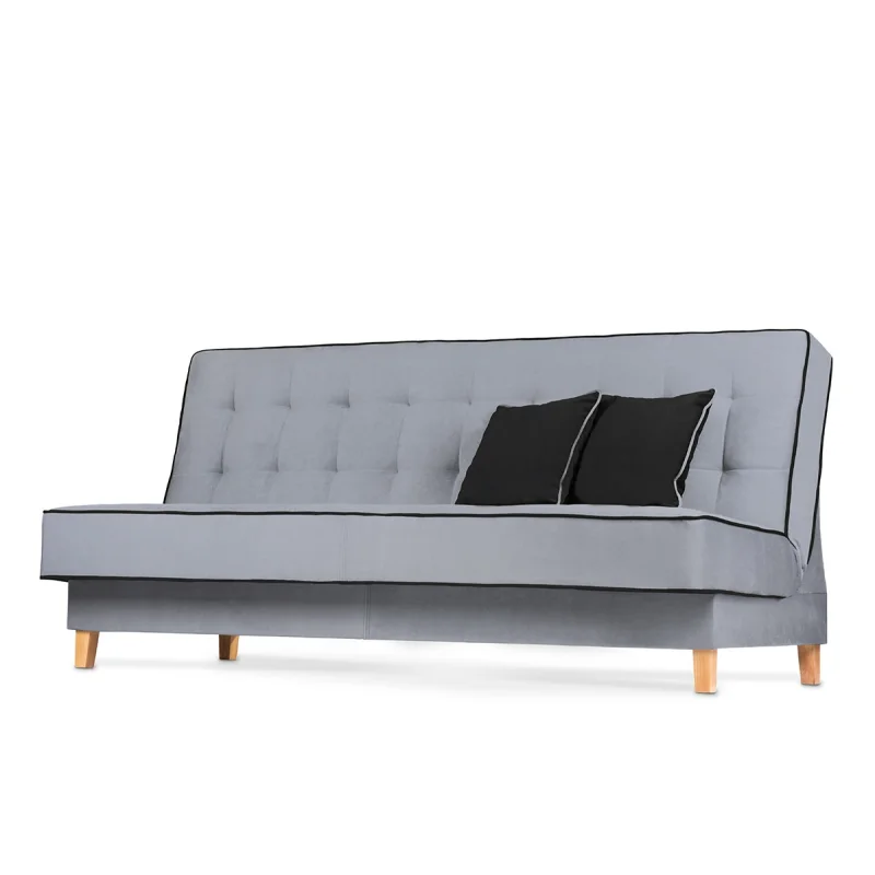 Sofa DOZ, pilka/juoda, 198x93x85 cm