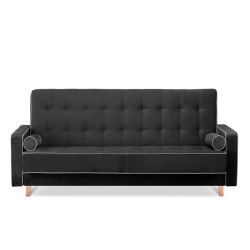 Sofa DOZ, juoda/pilka, 223x93x85 cm