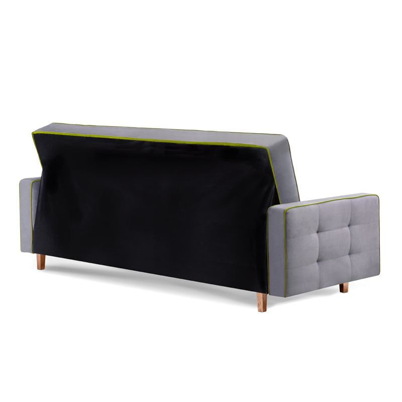 Sofa DOZ, pilka/žalia, 223x93x85 cm