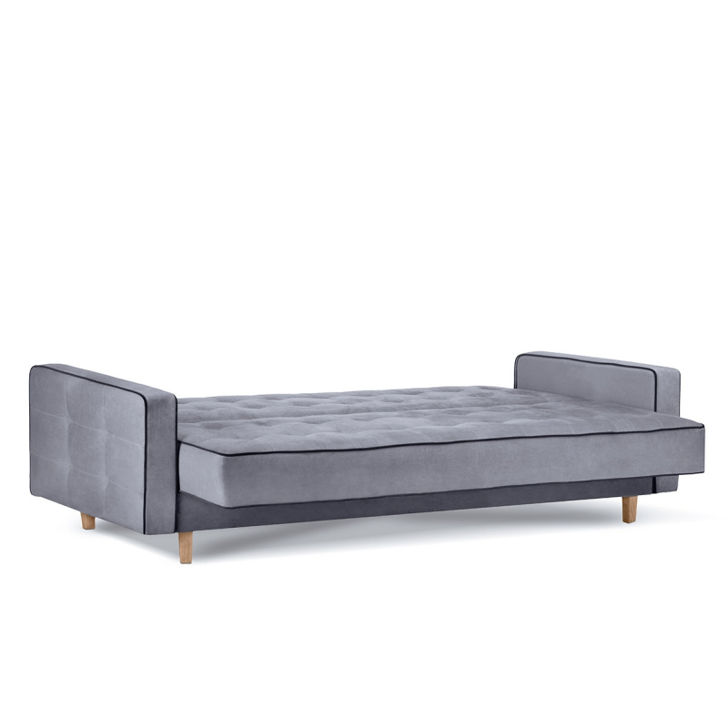 Sofa DOZ, pilka/juoda, 223x93x85 cm