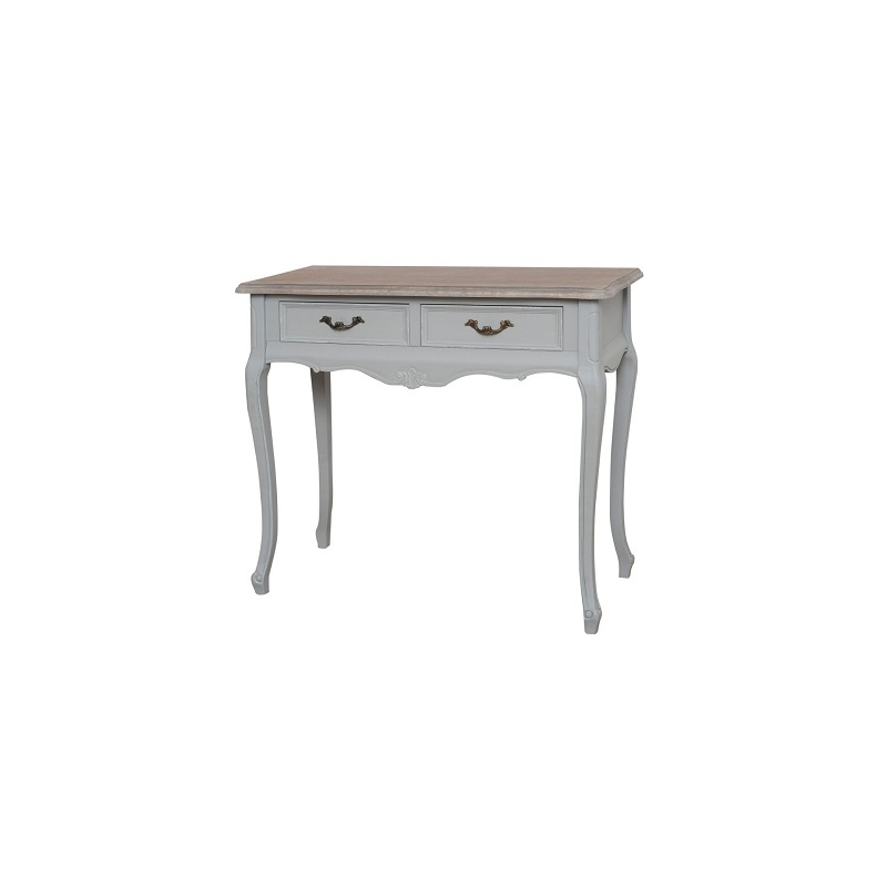 Kosmetinis staliukas 016 CATANIA - provanso stiliaus, iš tuopos medienos. Pilkos spalvos, su stalčiais ir riestomis rankenomis