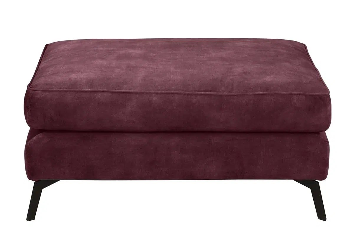 Minkštas kampas su pufu NORA, bordo, 250x175x87 cm