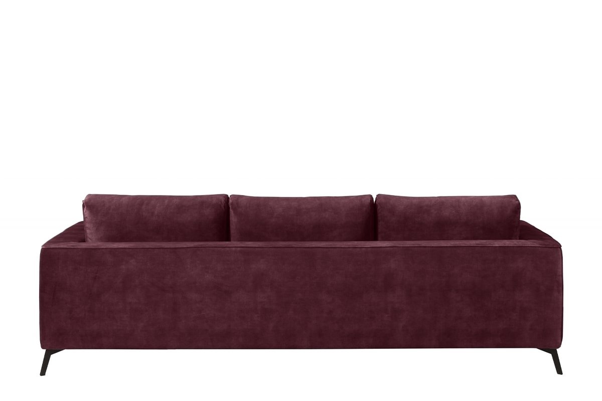 Minkštas kampas su pufu NORA, bordo, 250x175x87 cm