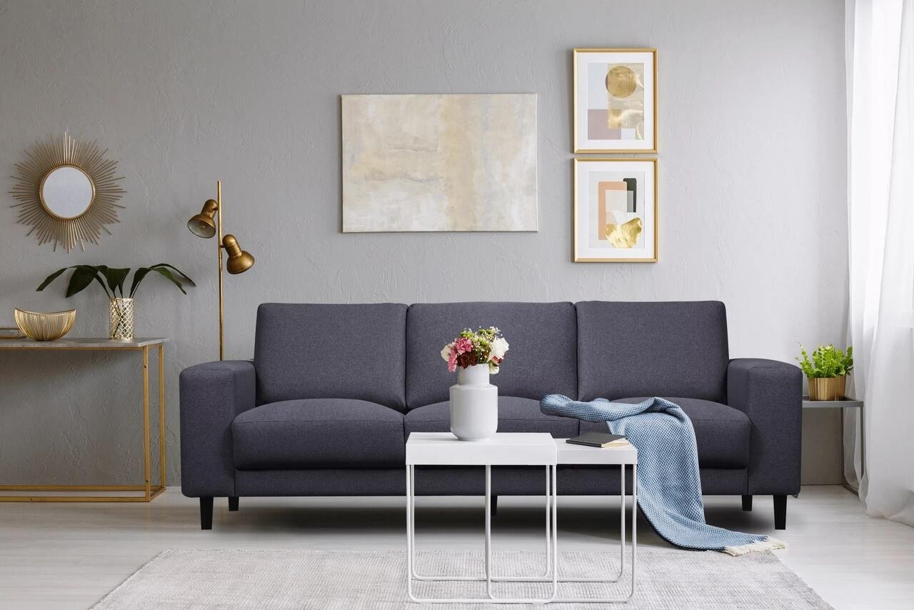 Sofa ALI, tamsiai pilka, 240x87x85 cm