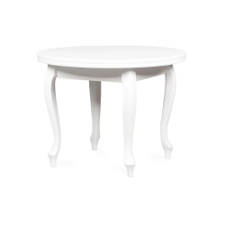 Apvalus stalas ALTI, baltas, išskleidžiamas, 100-140x76,5 cm