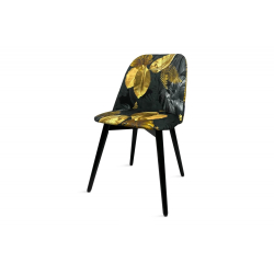 Kėdė BAKER, juoda/geltona, 48x44x86 cm