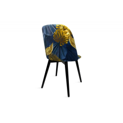 Kėdė BAKER, mėlyna/geltona, 48x44x86 cm