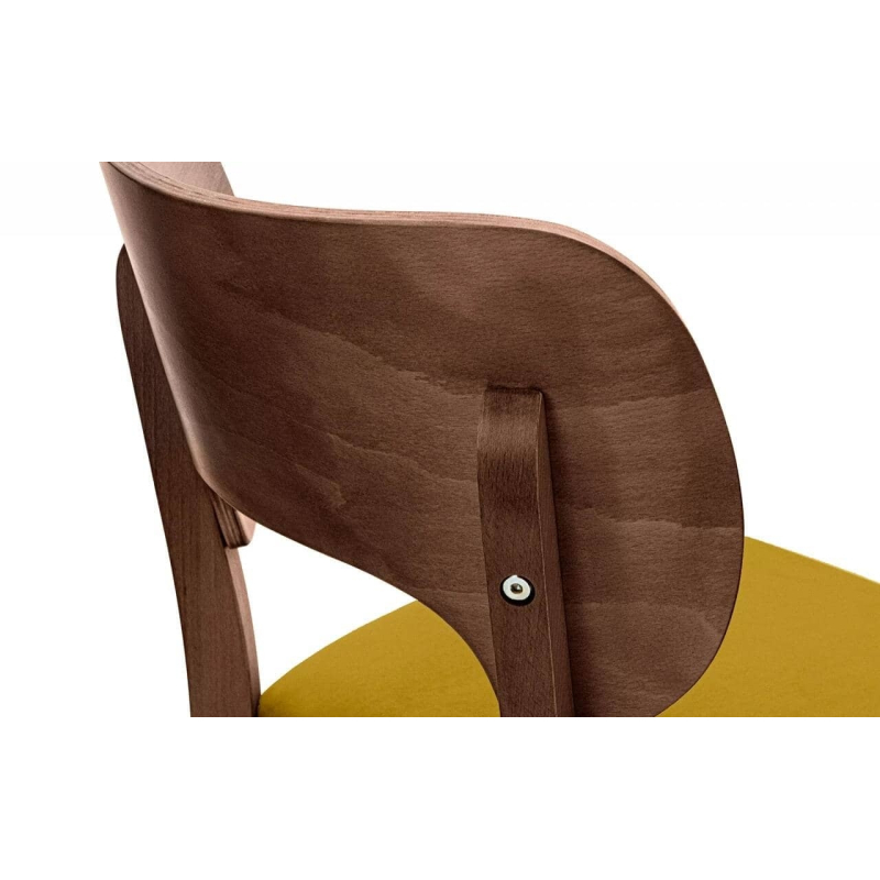 Kėdė LYCA, garstyčių/riešutmedžio, 47x45x80,5 cm