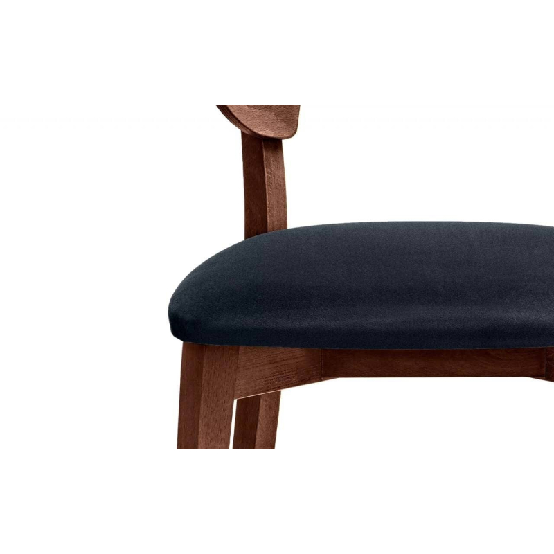 Kėdė LYCA, mėlyna/riešutmedžio, 47x45x80,5 cm