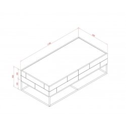 Žurnalinis staliukas ROSHILL RH06, 119,5x59,5x36 cm