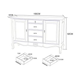 Komoda 803K VENEZIA BIANCO, 150x52x92 cm