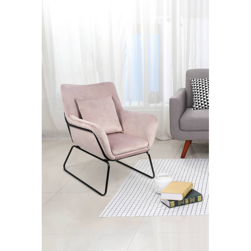 Fotelis 967, rožinis, 68x75x82 cm