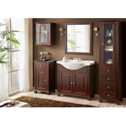 retro stiliaus vonios baldų kompletas, klasikinio dizaino, tamsiai rudos spalvos