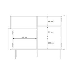Spintelė LOFTY GRAFIT, 102x41x83 cm