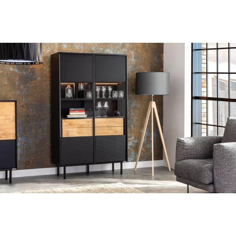Vitrina LOFTY GRAFIT, 102x41x174 cm