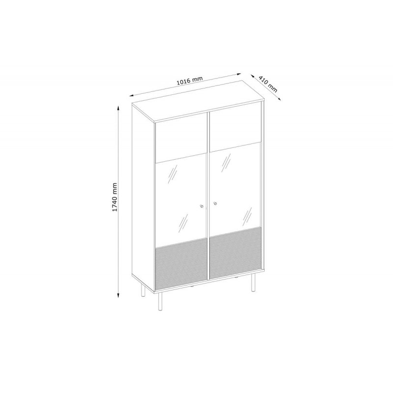 Vitrina LOFTY OAK, 102x41x174 cm