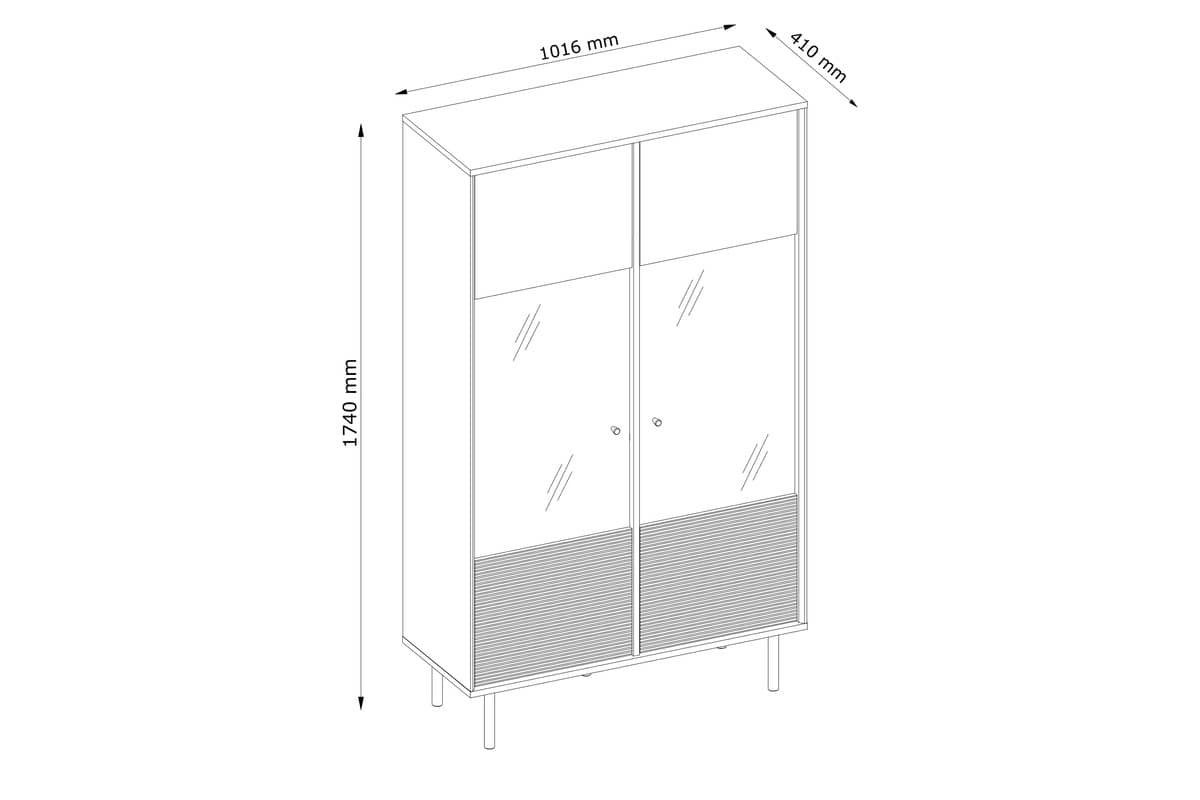 Vitrina LOFTY OAK, 102x41x174 cm