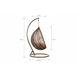 Pakabinamas krėslas CULU, rudas, 132x105x200 cm