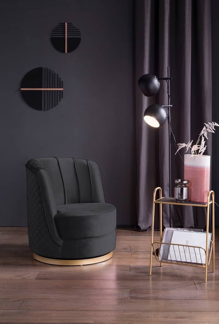 Fotelis SF371, juodas, 68x57x77 cm