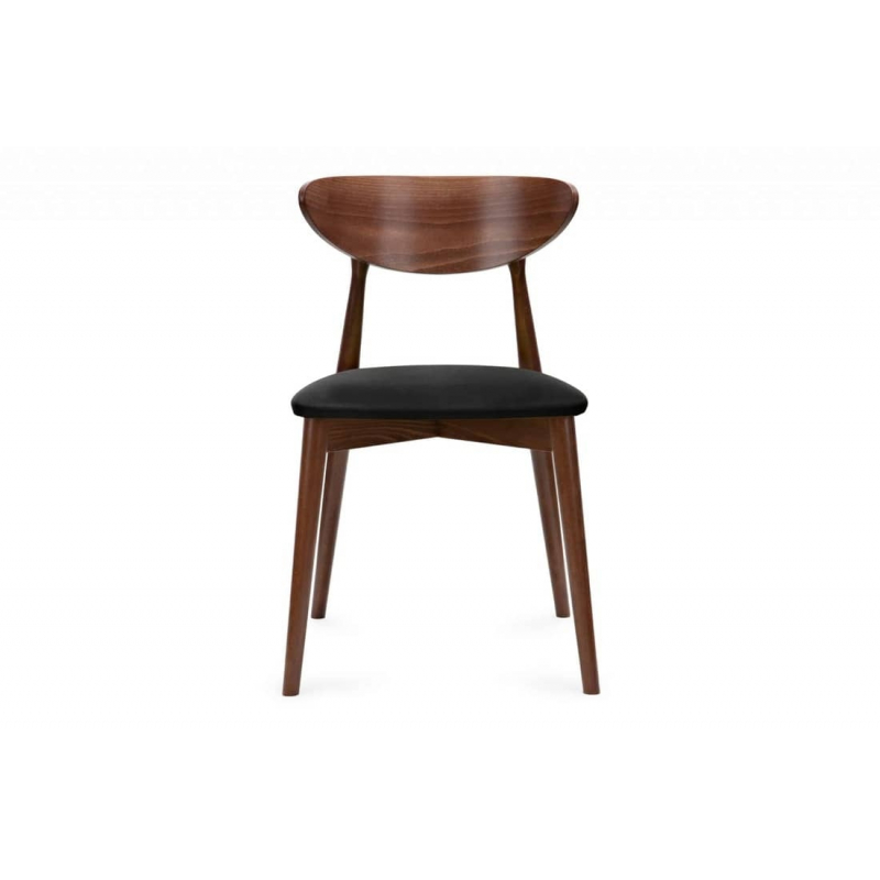 Kėdė RABO, juoda/riešutmedžio, 47x45x79 cm