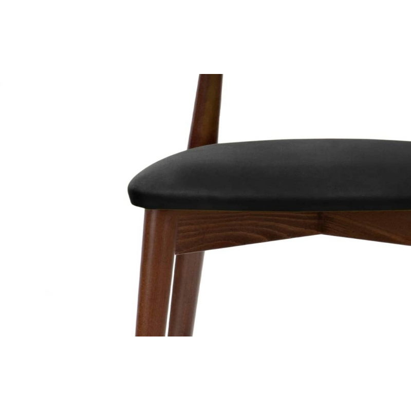 Kėdė RABO, juoda/riešutmedžio, 47x45x79 cm