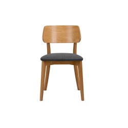 Kėdė VINI, grafito/ąžuolo, 47x45x80,5 cm