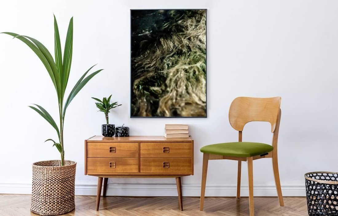 Kėdė LYCA, alyvuogių/ąžuolo, 47x45x80,5 cm