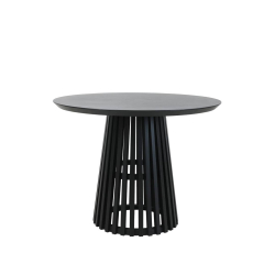Apvalus stalas KENA, juodas, 100x100x77 cm