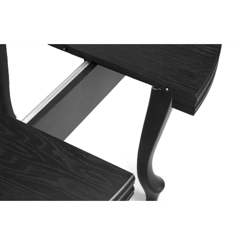Apvalus stalas ALTI, juodas, išskleidžiamas, 100-140x76,5 cm