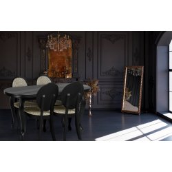 Stalas ALTI, juodas, išskleidžiamas, 140-220x80x76,5 cm