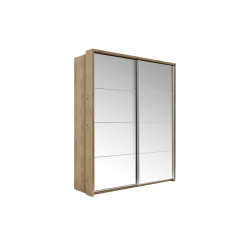 Dviejų durų spinta su veidrodžiais APER, ąžuolo, 180x57x218 cm