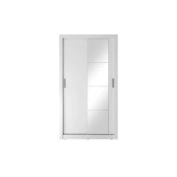 Dviejų durų spinta su veidrodžiu APER, balta, 120x60x215 cm