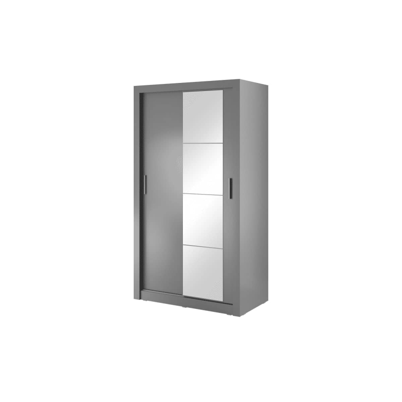 Dviejų durų spinta su veidrodžiu APER, pilka, 120x60x215 cm
